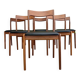 Set of 6 Danish teak chairs, 1970s.