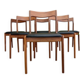 Set of 6 Danish teak chairs, 1970s.