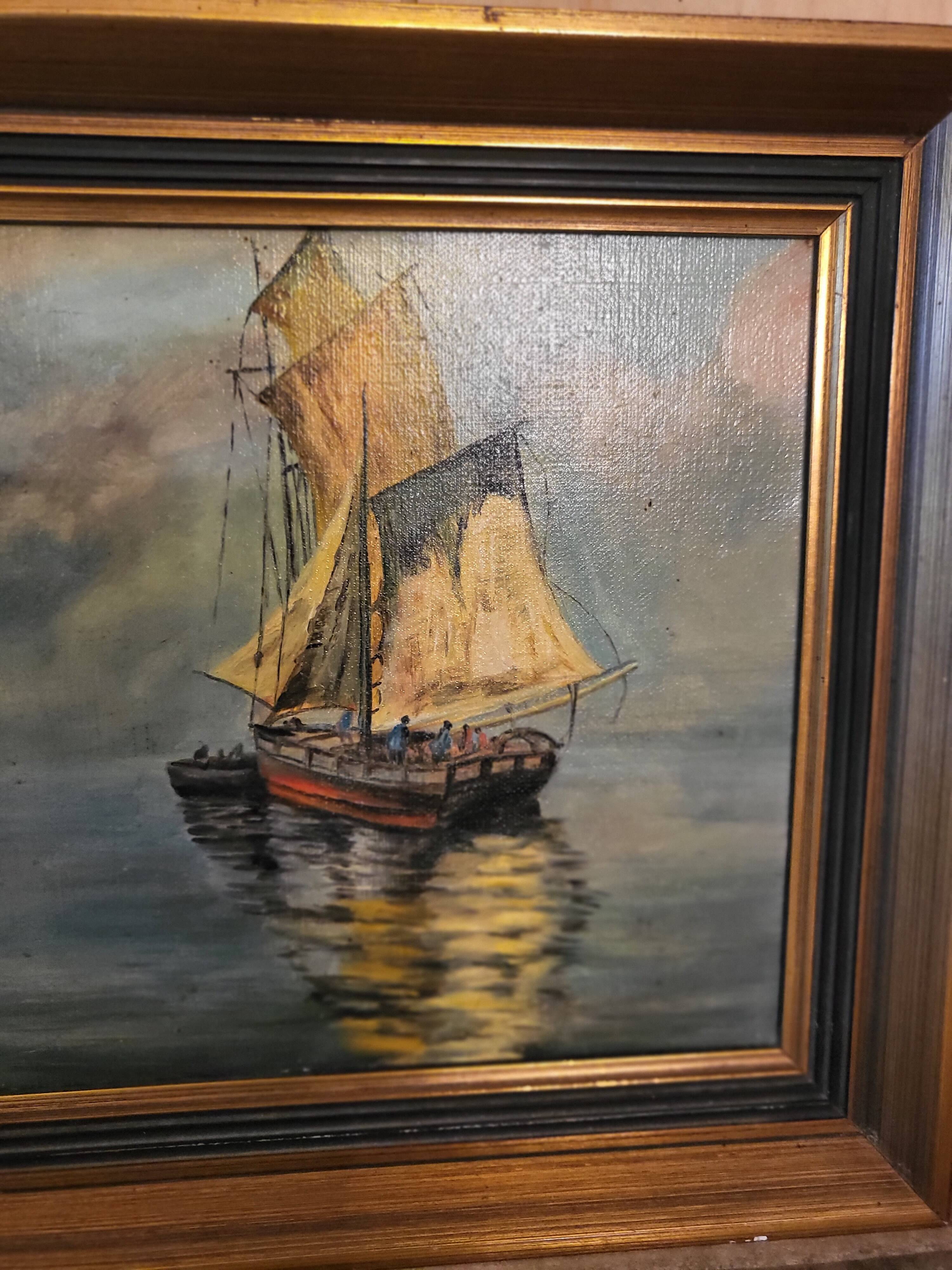 Oil on marine canvas