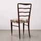 Vintage ash and fabric chairs, Italy, 1950s-1960s, to be restored.