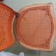 Caned chair in Louis XV style painted orange.