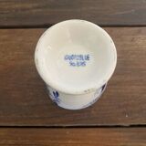 Set of 4 antique delft egg cups, white ceramic with blue vinta decor