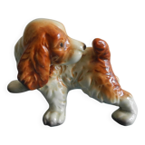 Old ceramic dog statuette Cortendorf Western Germany ceramic dog