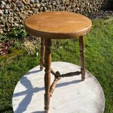 Antique oak tripod stool