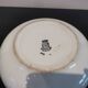 St amand beige earthenware salad bowl, yellow ocher and indigo blue frieze