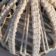 Vintage macramé and wood pendant light