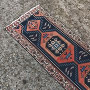 Vintage Anatolian runner rug in wool from the 1950s.