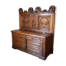 Gothic church chest bench carved oak, circa 1880