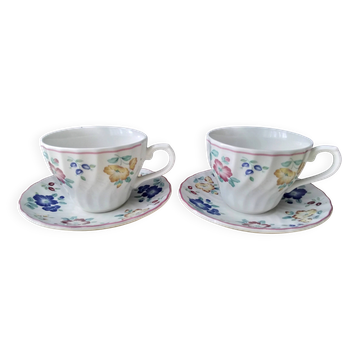 2 tea or coffee cups Porcelain Churchill Model Rosetta