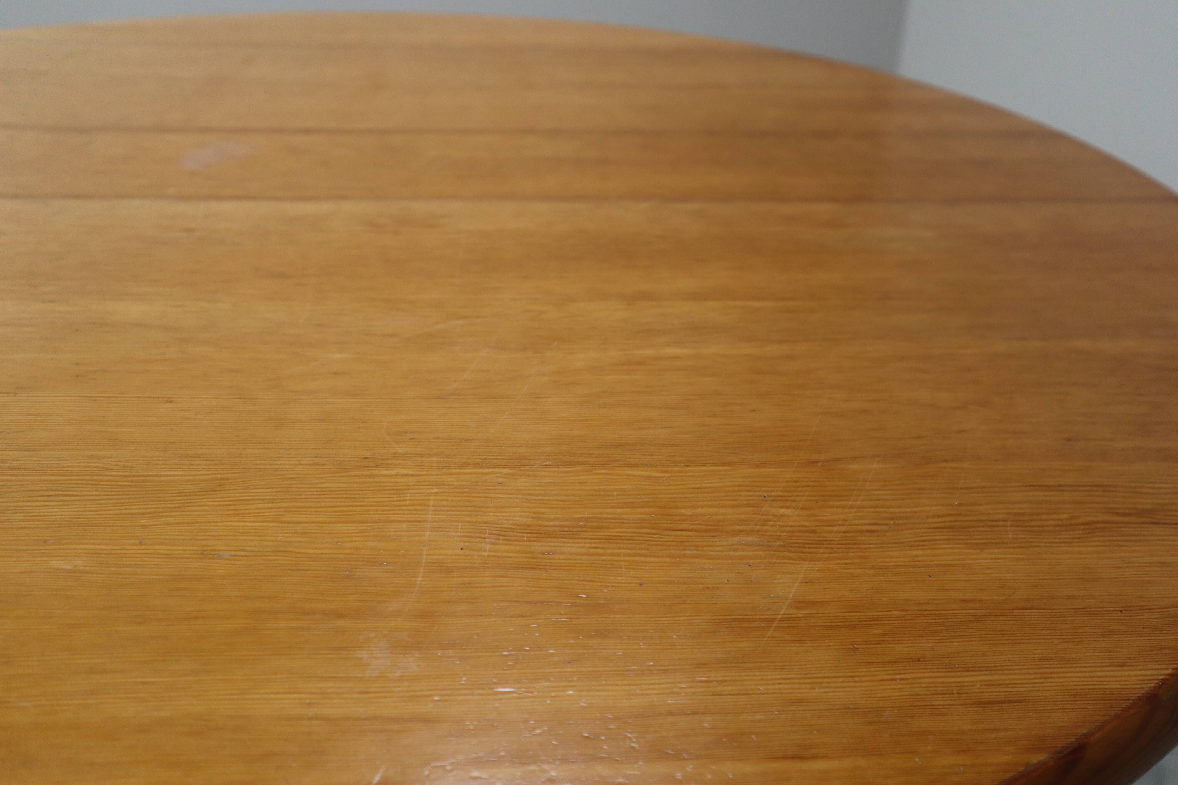 Scandinavian solid pine extendable dining table