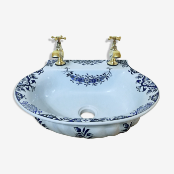 Hand-painted old Rouen style sink