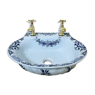 Lavabo de style vieux Rouen peint à la main