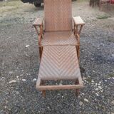 Long Bamboo and rattan chair 1900