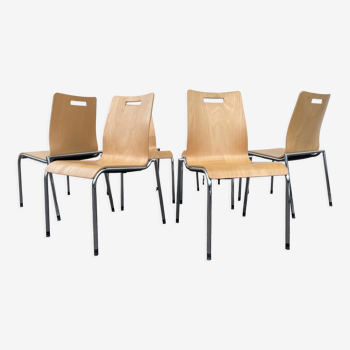 6 chaises empilable girsberger 2900 design suisse