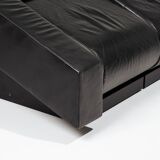 Obliqua two-seater leather sofa, Mario Botta, 1980s