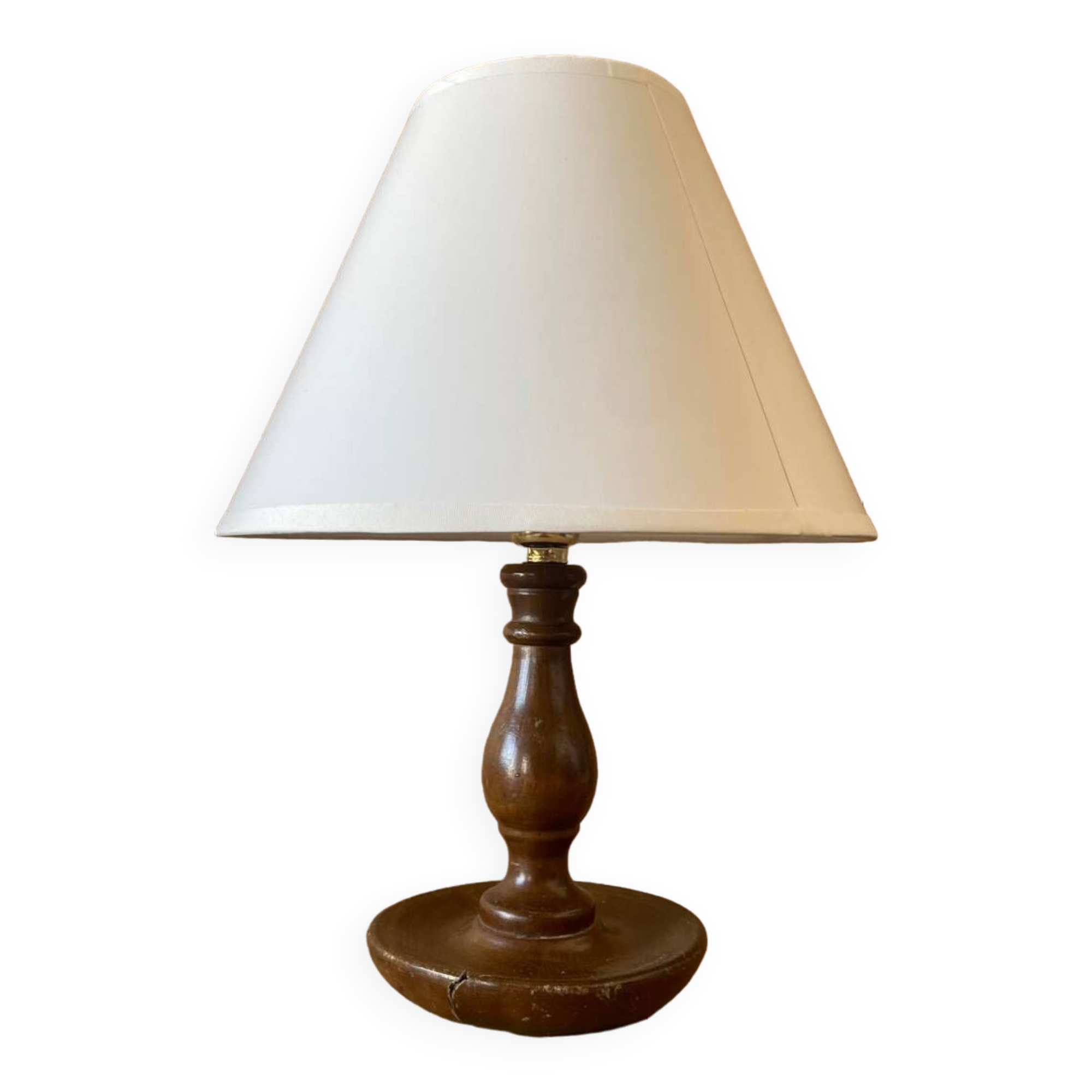 Small turned wooden lamp