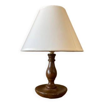 Small turned wooden lamp