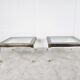 Vintage lucite and brass side tables, 1980s