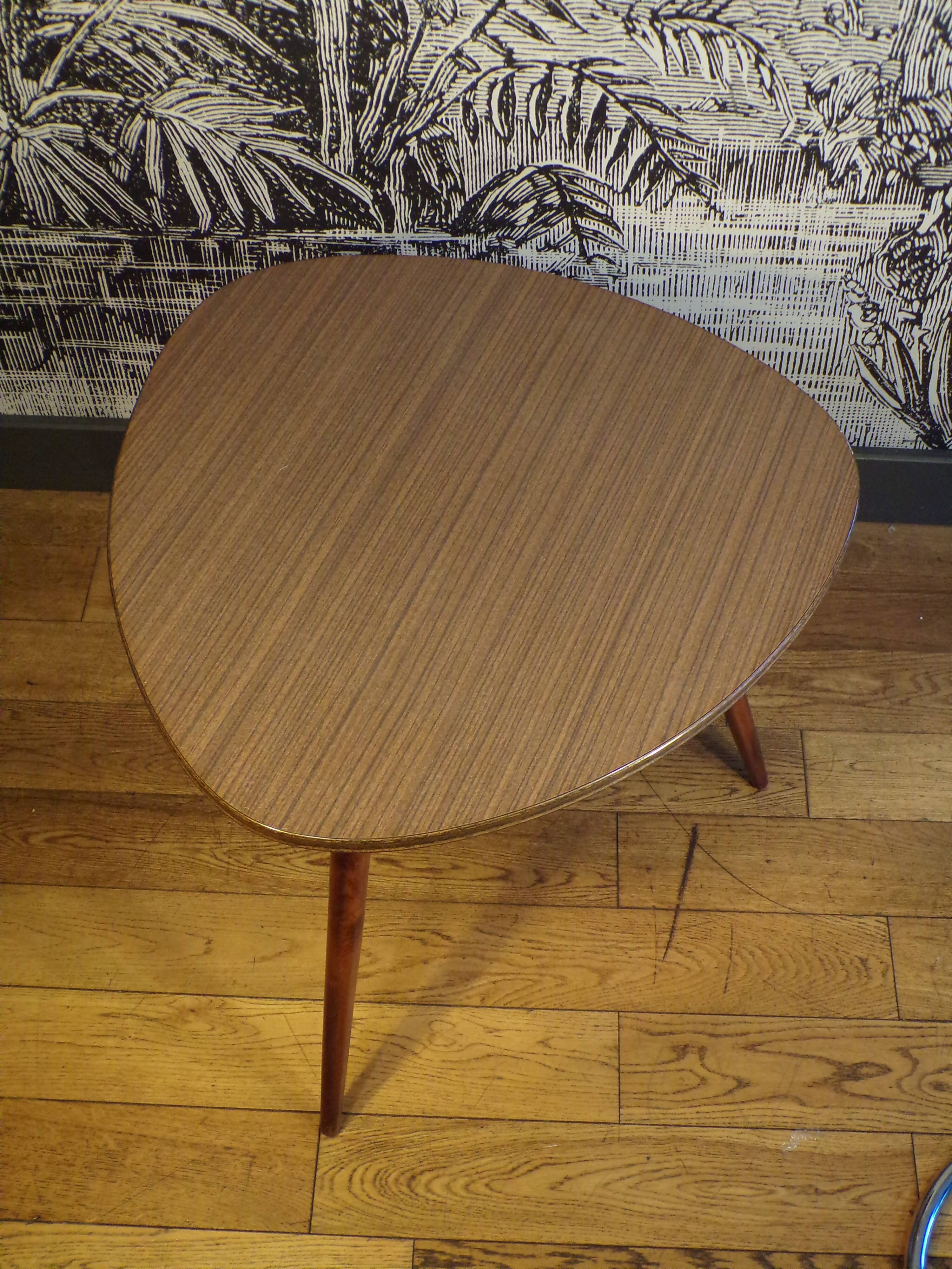 Formica tripod coffee table