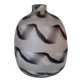 Vase en verre givré transparent et noir