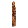 Statue Vierge à l’enfant en bois sculpté époque début XXe.