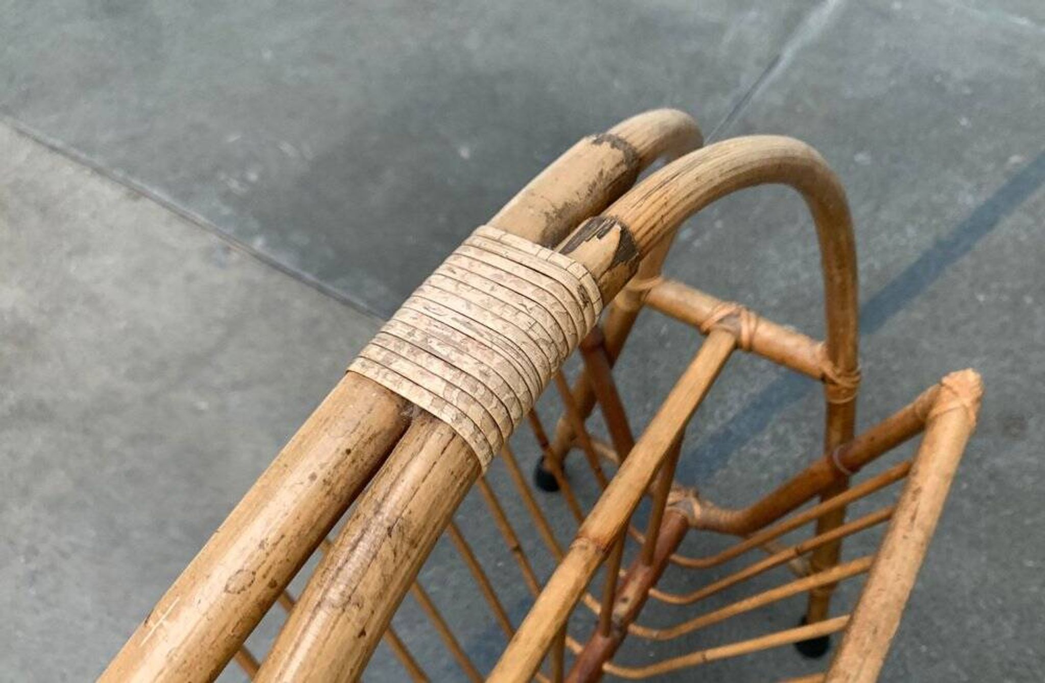 Mid-century bamboo magazine rack, 1960s