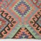 6x9 Green & Salmon Geometric Kilim Rug, 177x266Cm