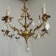 French bronze and crystal chandelier