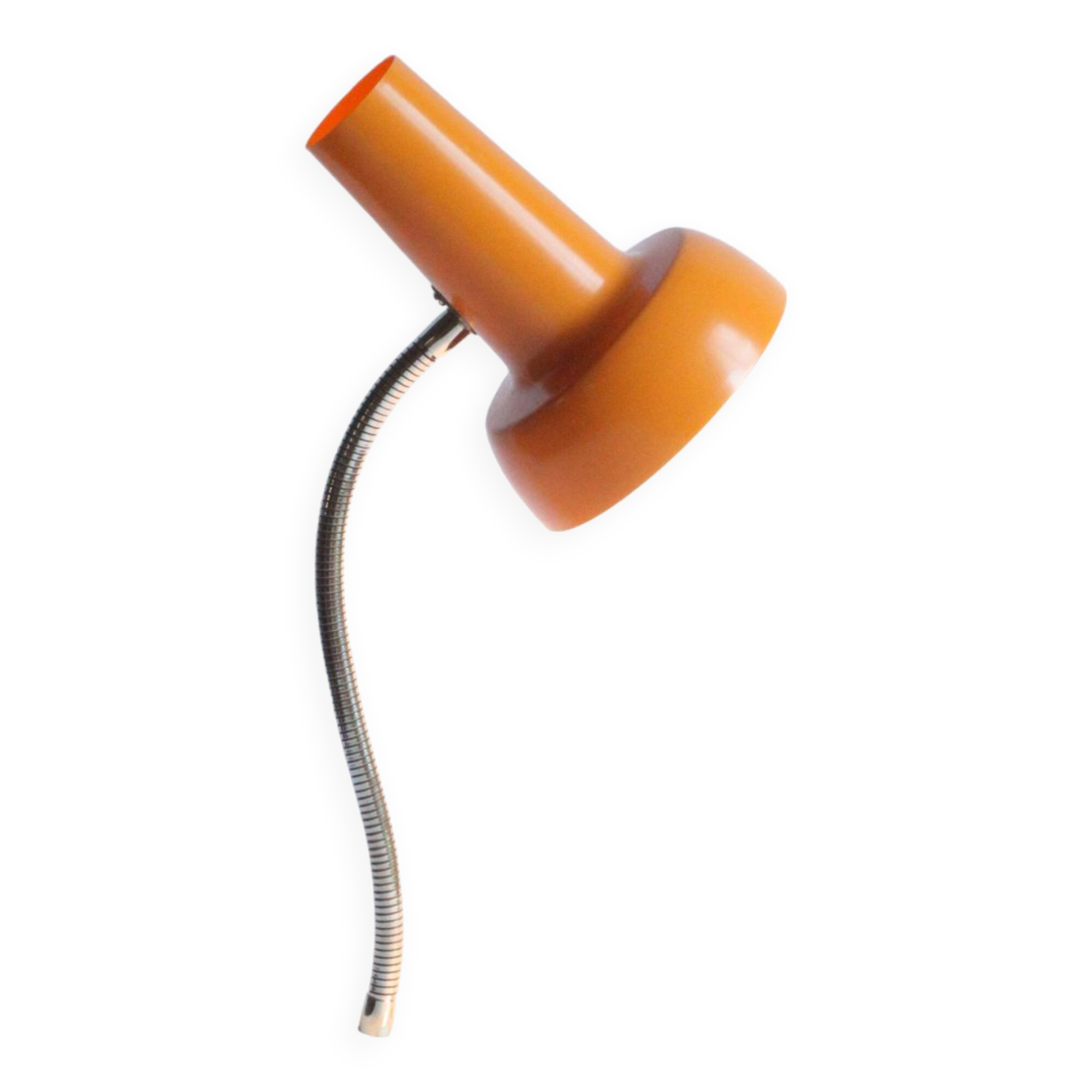 Lampe de bureau en métal orange par Sis Leuchten, Allemagne 1960