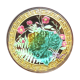 Slurry plate Choisy le Roi: Leaves and flowers bound by a ribbon