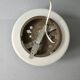 Wall or ceiling light in metal and matt white glass, 1950s