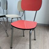 10 mismatched multicolored Formica chairs 60s