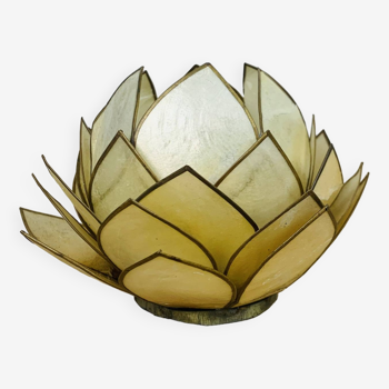 Mother-of-pearl lotus flower candle holder