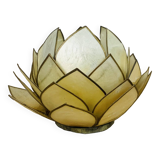 Mother-of-pearl lotus flower candle holder