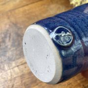 Glazed blue stoneware bonbonnière