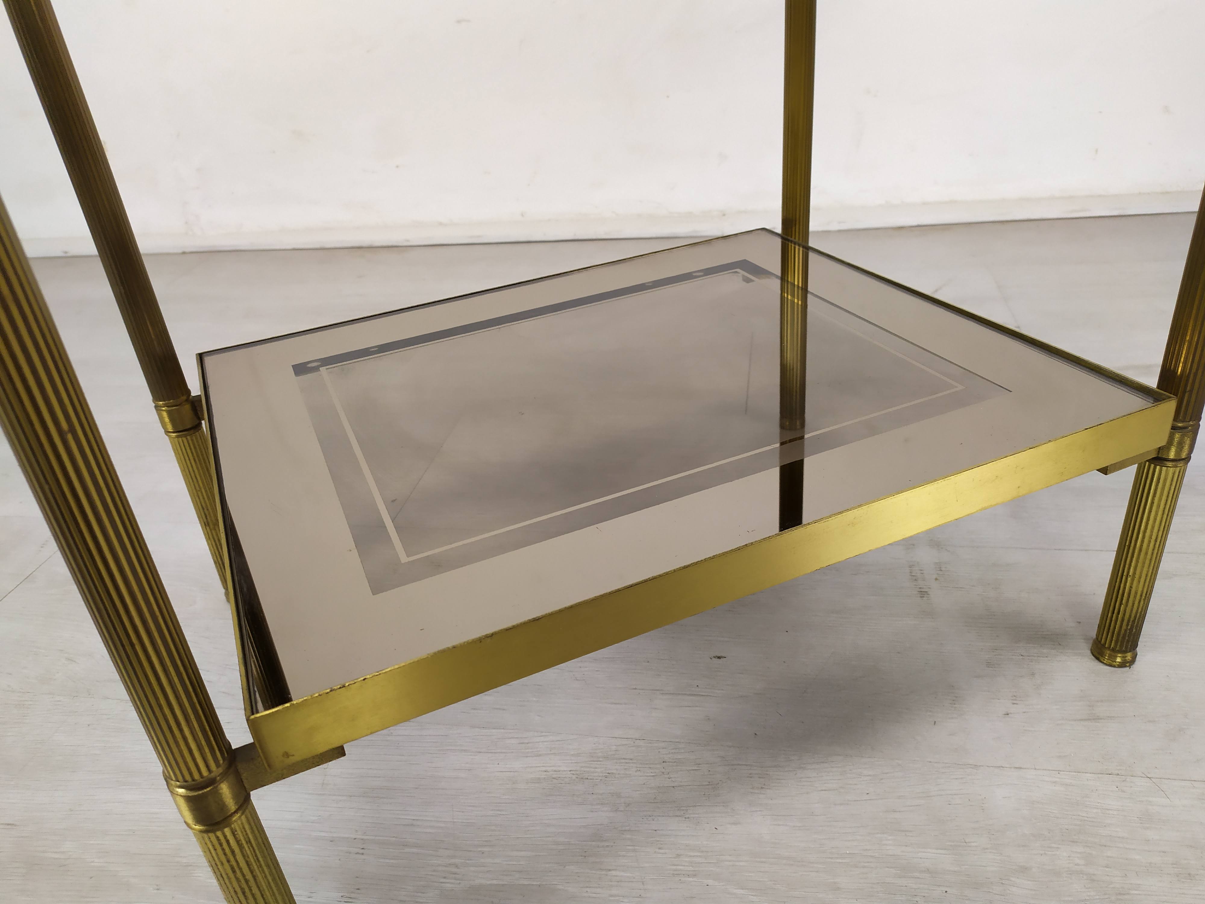 Golden brass sofa end