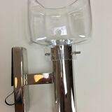 Wall light chrome and 70s glass