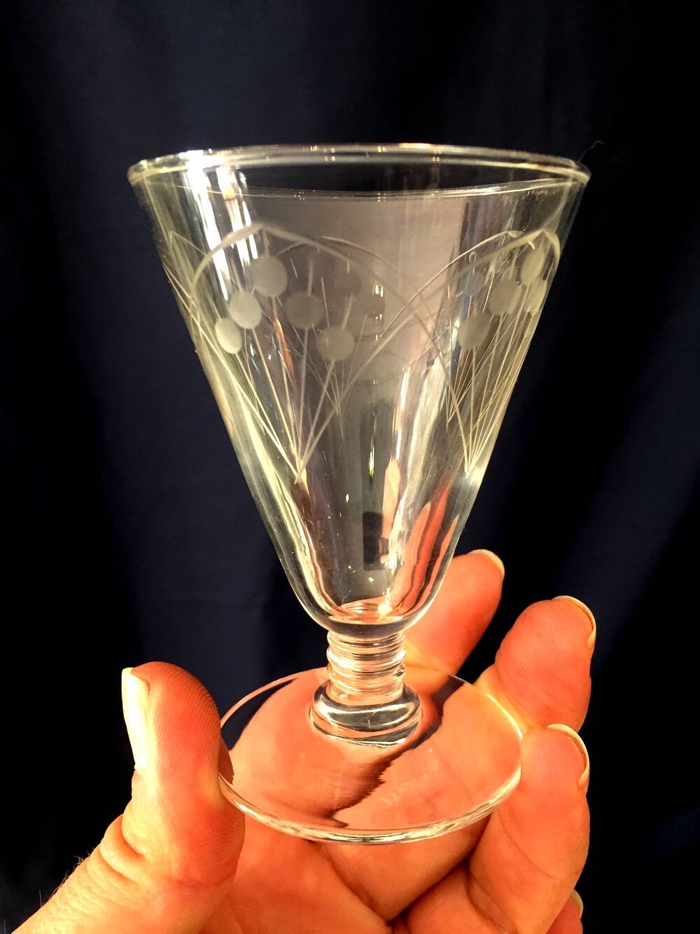 Set of 12 glass liqueur glasses from the 1930s 1940s
