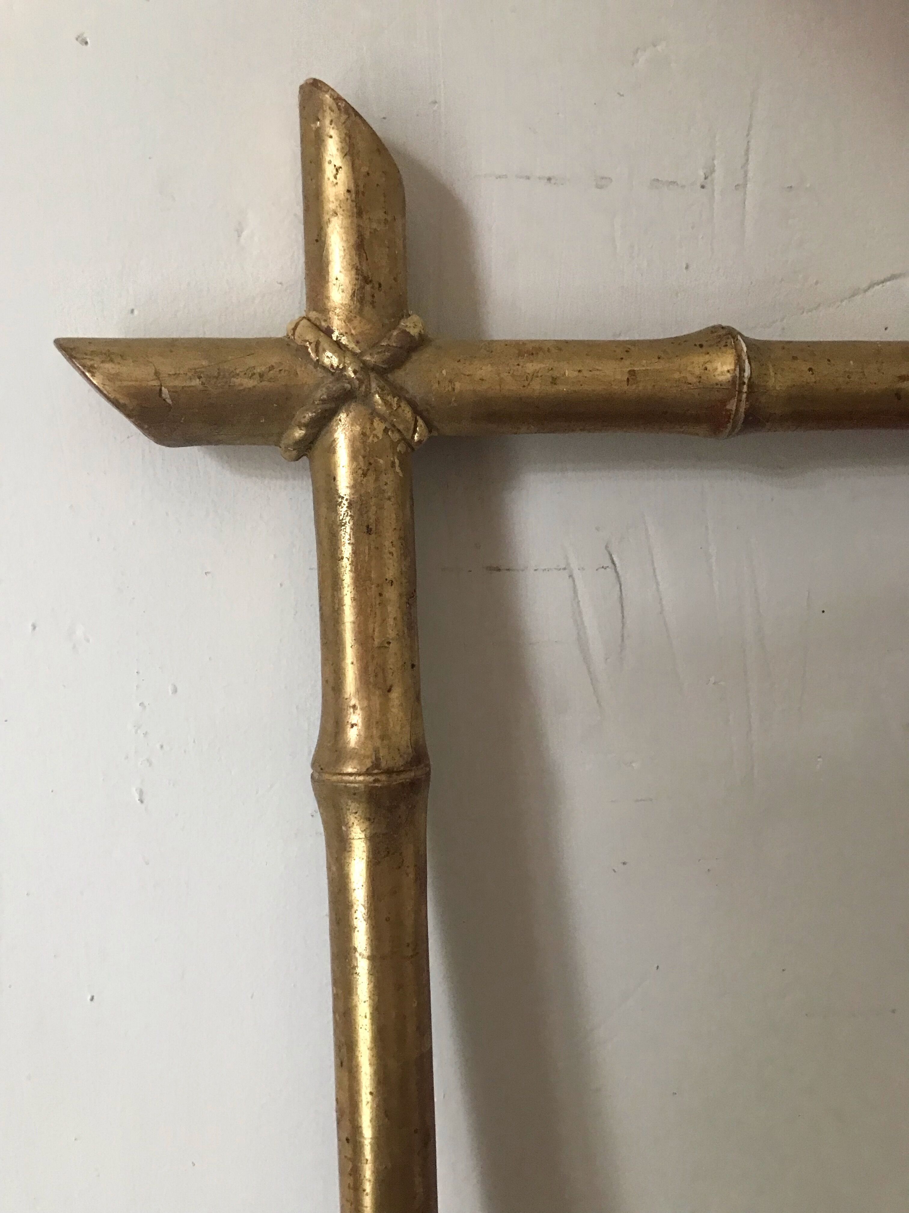 Golden bamboo frame with gold leaf