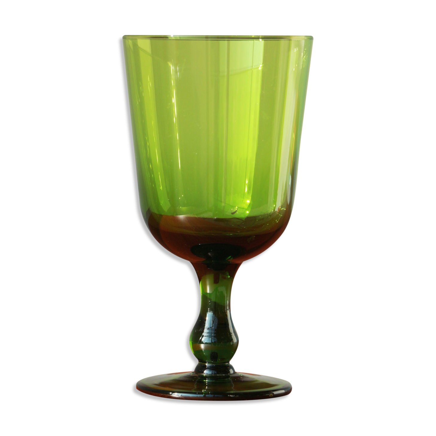 Green glass vase