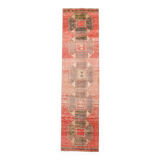 3x10 Rose Red Turkish Vintage Runner Rug,  80x309Cm SK 20304