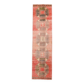 Tapis de course vintage turc rouge Rose 3x10, 80x309Cm SK 20304