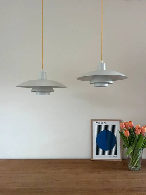 Vintage 2x Louis Poulsen PH4/3 + reflector - Poul Henningsen - Danish design lamp