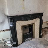 Louis XV style fireplace in black marble