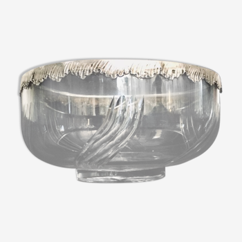Crystal and silver bowl
