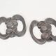 Pair of brutalist wall decoration / door handles in cast aluminium