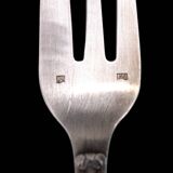 12 silver plated cake forks with case