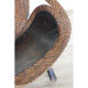 Paire de fauteuils vintage bois sculpté et rotin 1960