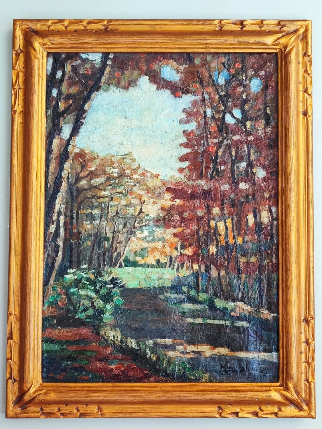 Oil painting - landscape by H. Guignabaudet