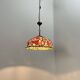 Suspension en verre cloisonné type Tiffany